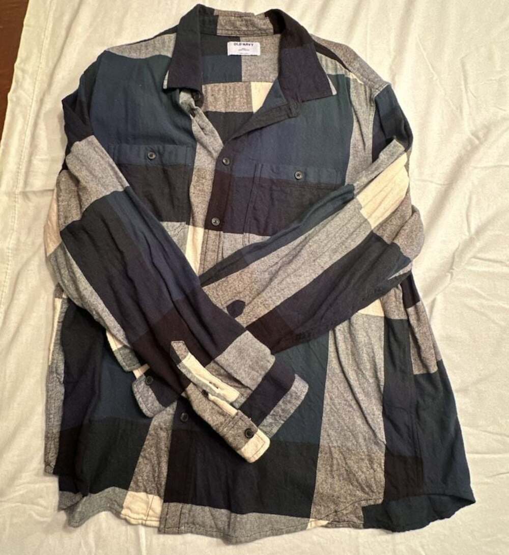 Old Navy XXL Double-Brushed Flannel Patchwork Plaid Button-Down Shirt